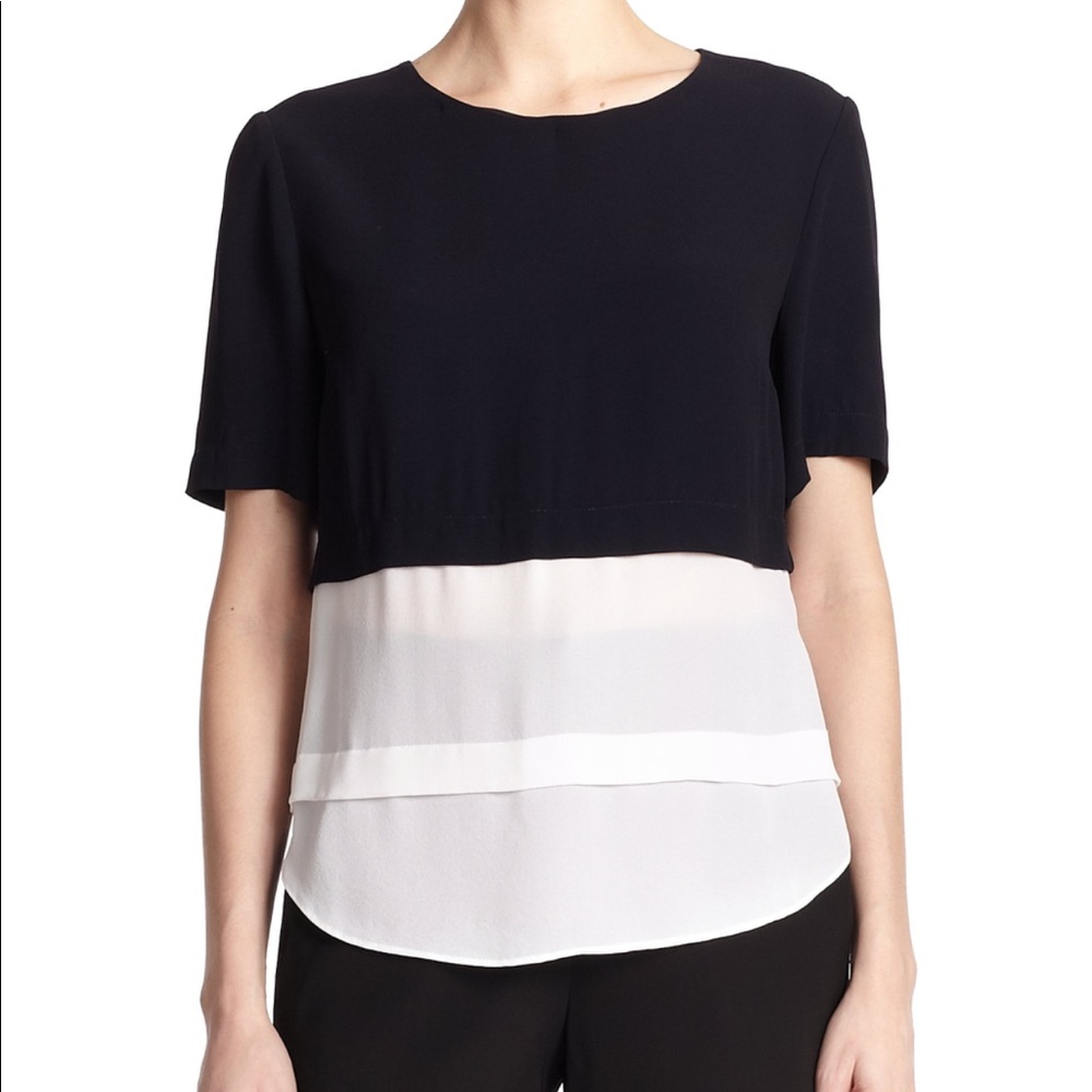 A.L.C - “Kyle Knit & Silk Layered Top”